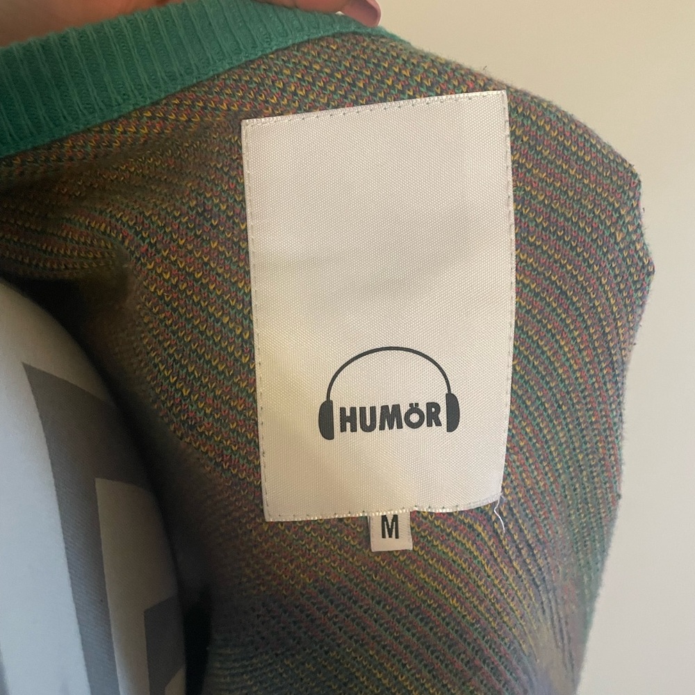 Humor multicolor sweater. Oversized medium. - Picture 4 of 4